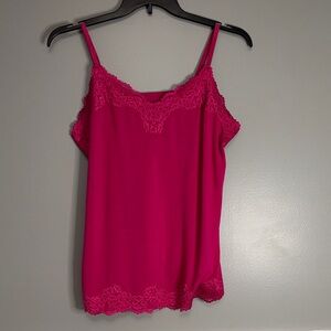 Lane Bryant Hot Pink Lace-Trim Camisole